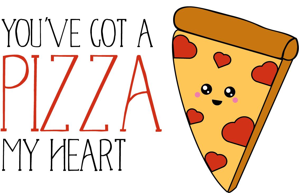 You've Got A Pizza My Heart Valentines Day Themed Stickers Flexi Labels